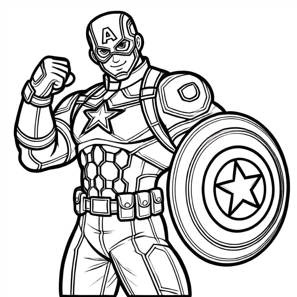 Dessin De Captain America Simple coloring page