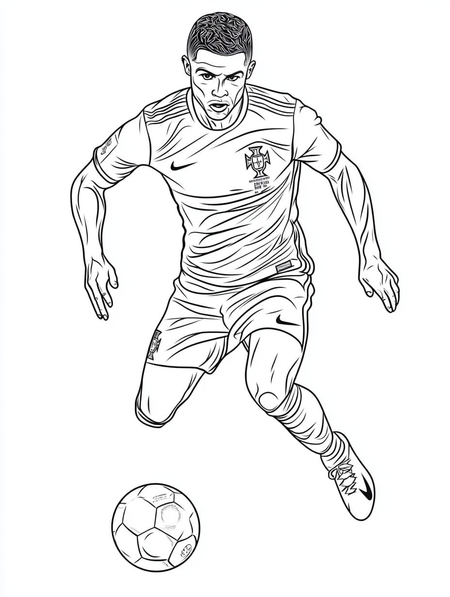 Dessin De Cristiano Ronaldo Basique coloring page