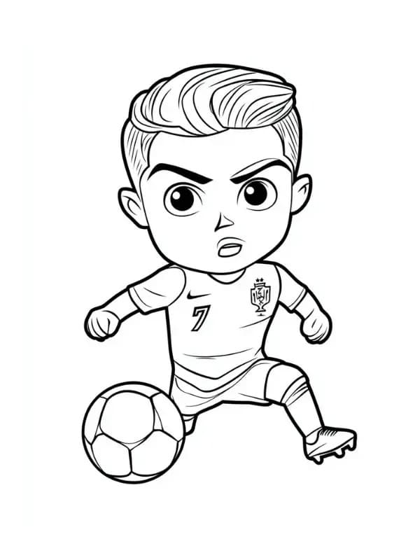 Dessin De Cristiano Ronaldo Petit Gratuit coloring page