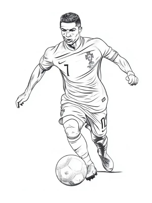 Coloriage Dessin De Cristiano Ronaldo Simple Libérer - télécharger et ...