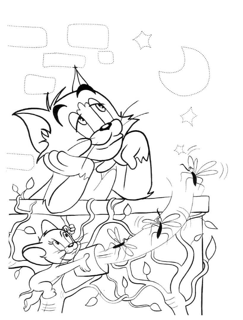 Coloriage Dessin de Tom et Jerry Gratuit