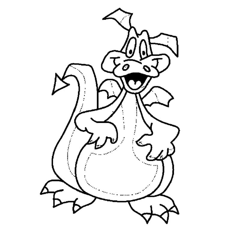 Dragon Heureux coloring page