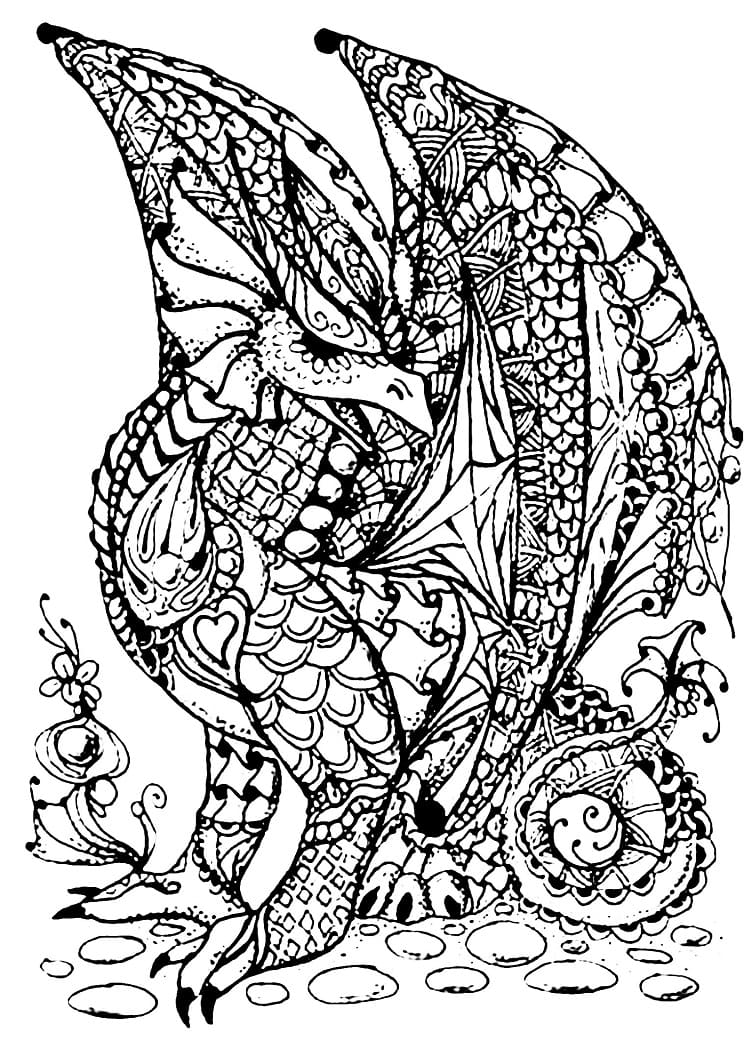 Dragon Pour Adultes coloring page