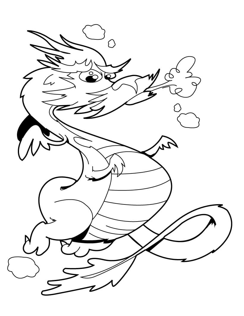 Dragon Triste coloring page