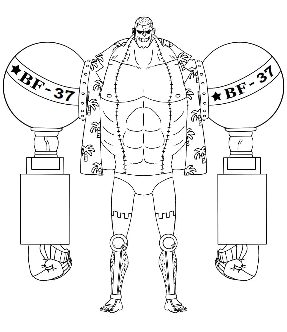 Franky dans One Piece coloring page