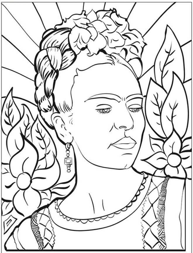 Coloriage Frida Kahlo 1