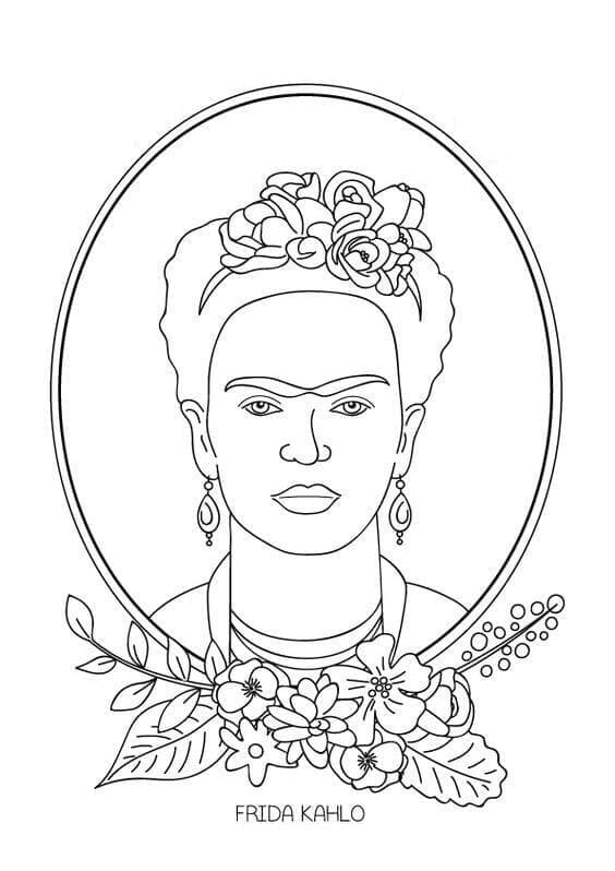 Coloriage Frida Kahlo 8