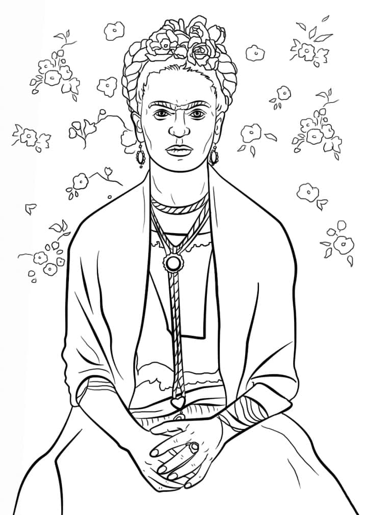 Frida Kahlo 9 coloring page
