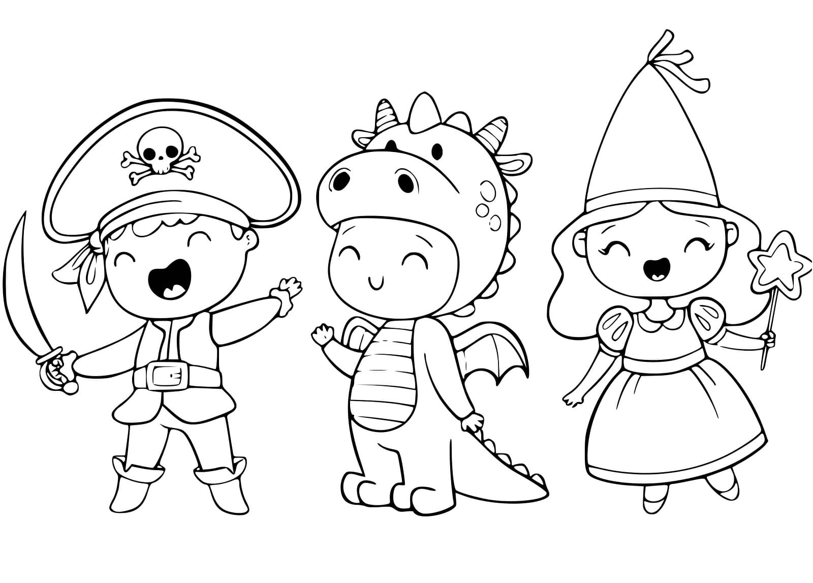 Halloween avec des enfants mignons coloring page