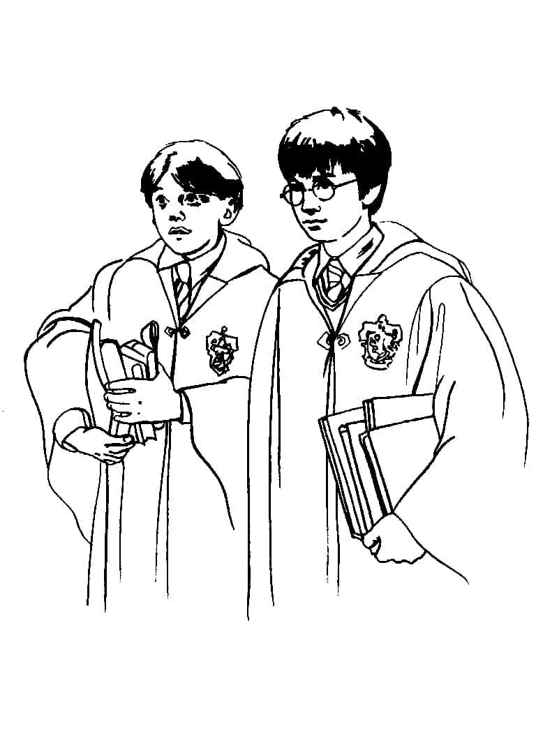 Harry et Ron coloring page