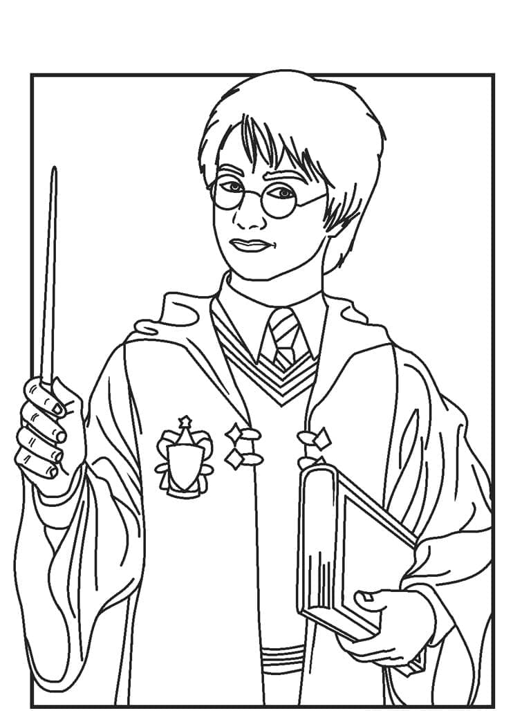 Harry Potter avec Livre coloring page