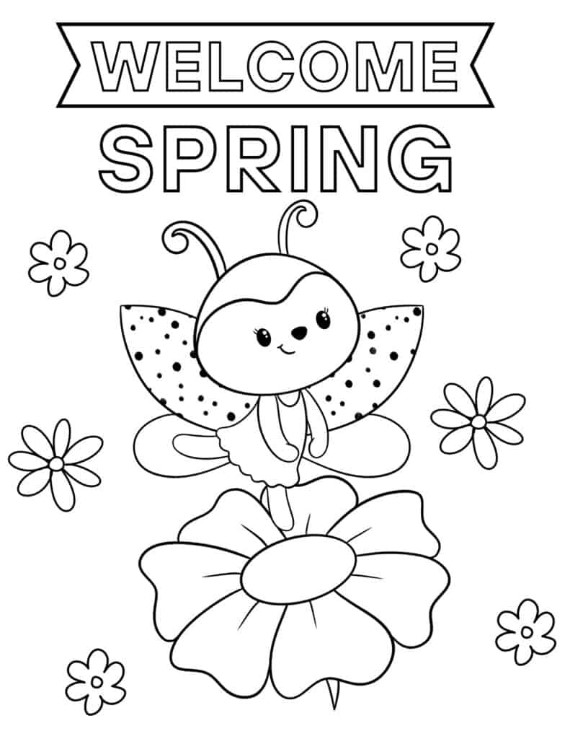 Image De Printemps Bienvenu coloring page