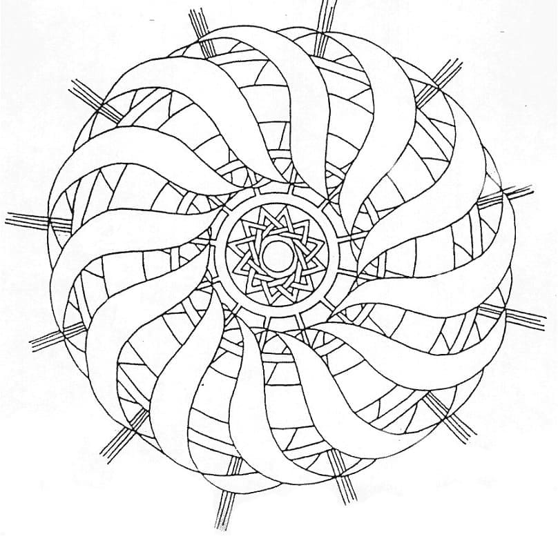 Incroyable Mandala Abstrait coloring page