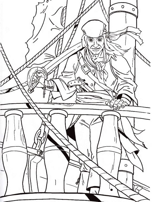 Incroyable Pirate coloring page