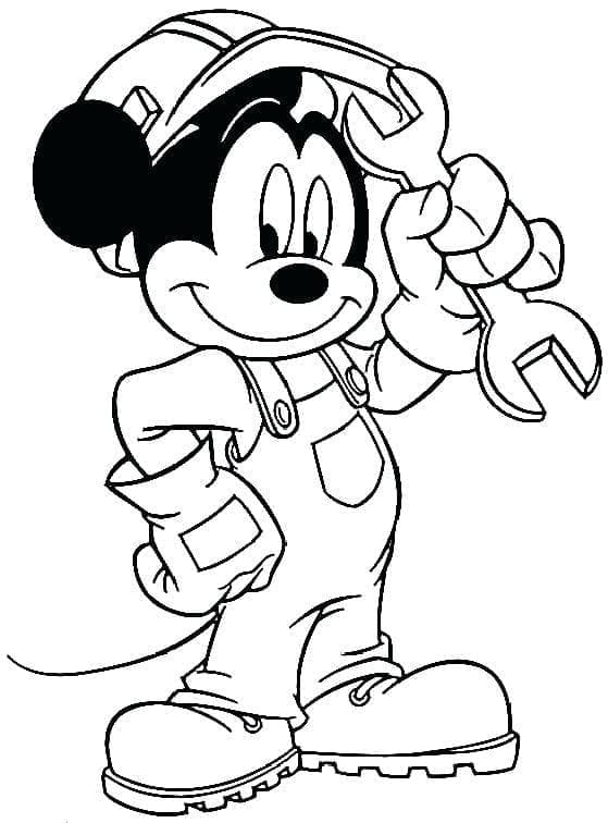 Coloriage Ingénieur Mickey Mouse