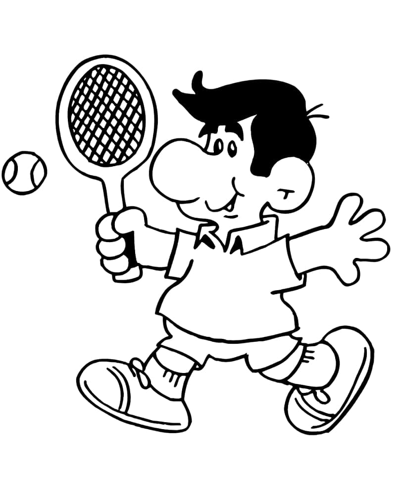Joueur de Tennis Drôle coloring page
