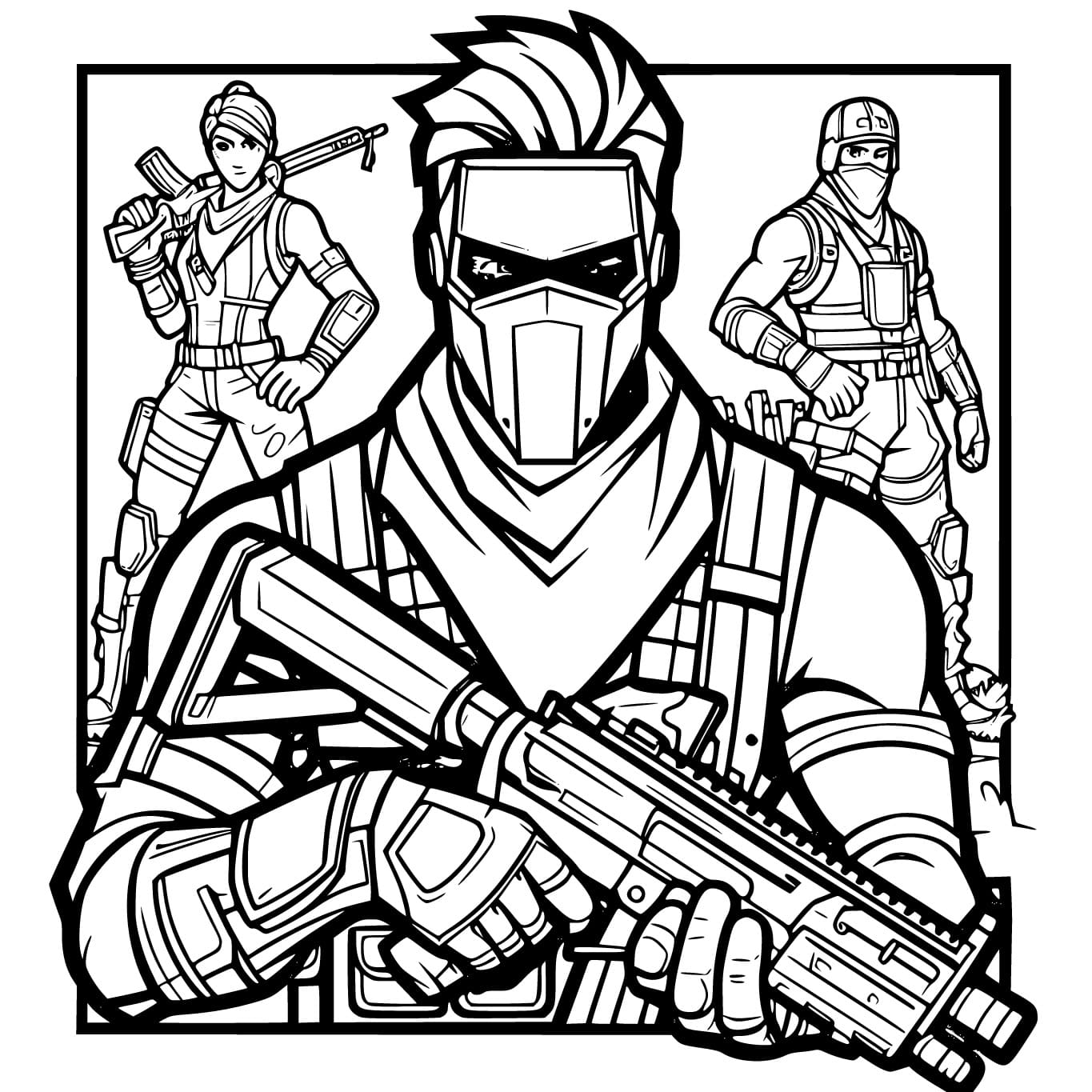 Coloriage Joueurs Fortnite