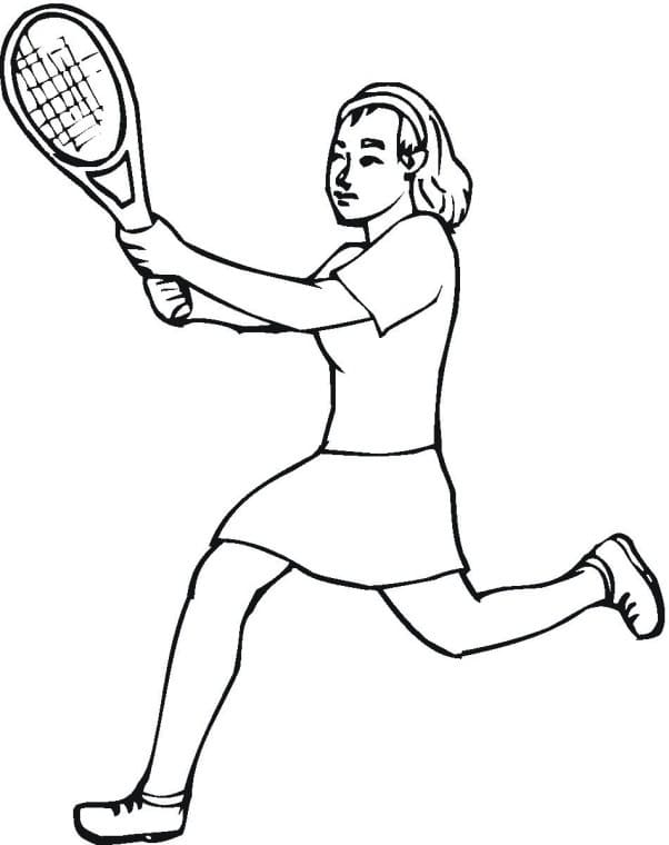 Coloriage Joueuse de Tennis