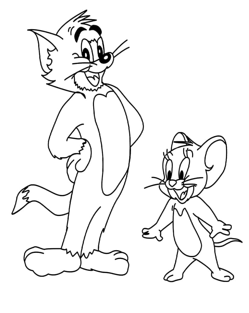 Coloriage Les Sympathiques Tom et Jerry