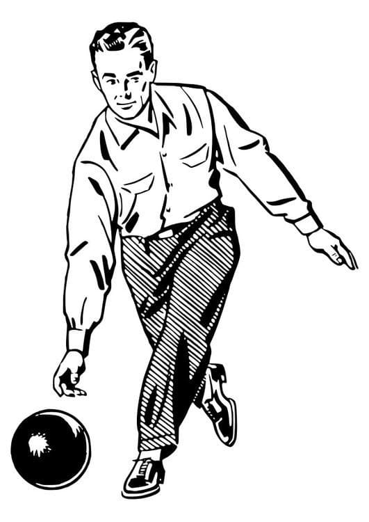 L’Homme Joue au Bowling coloring page
