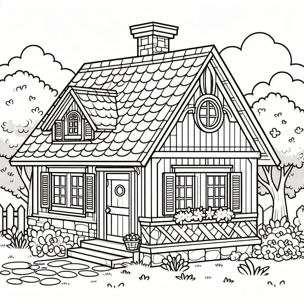 Maison Réaliste coloring page