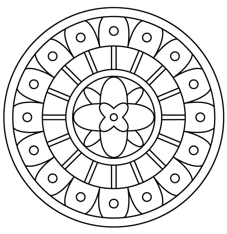 Mandala Abstrait avec Fleur coloring page