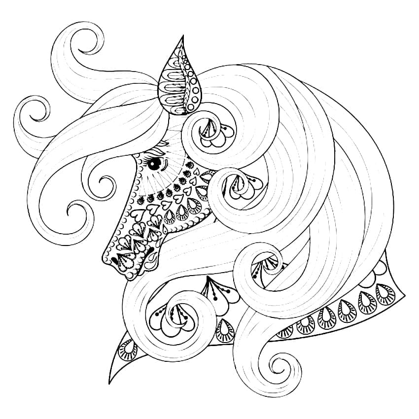 Mandala Licorne 6 coloring page
