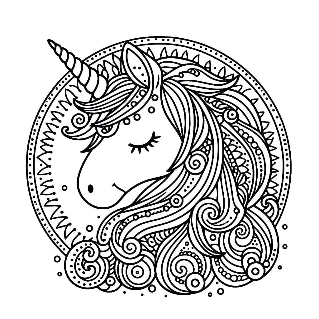 Mandala Licorne Imprimable Pour Les Enfants coloring page