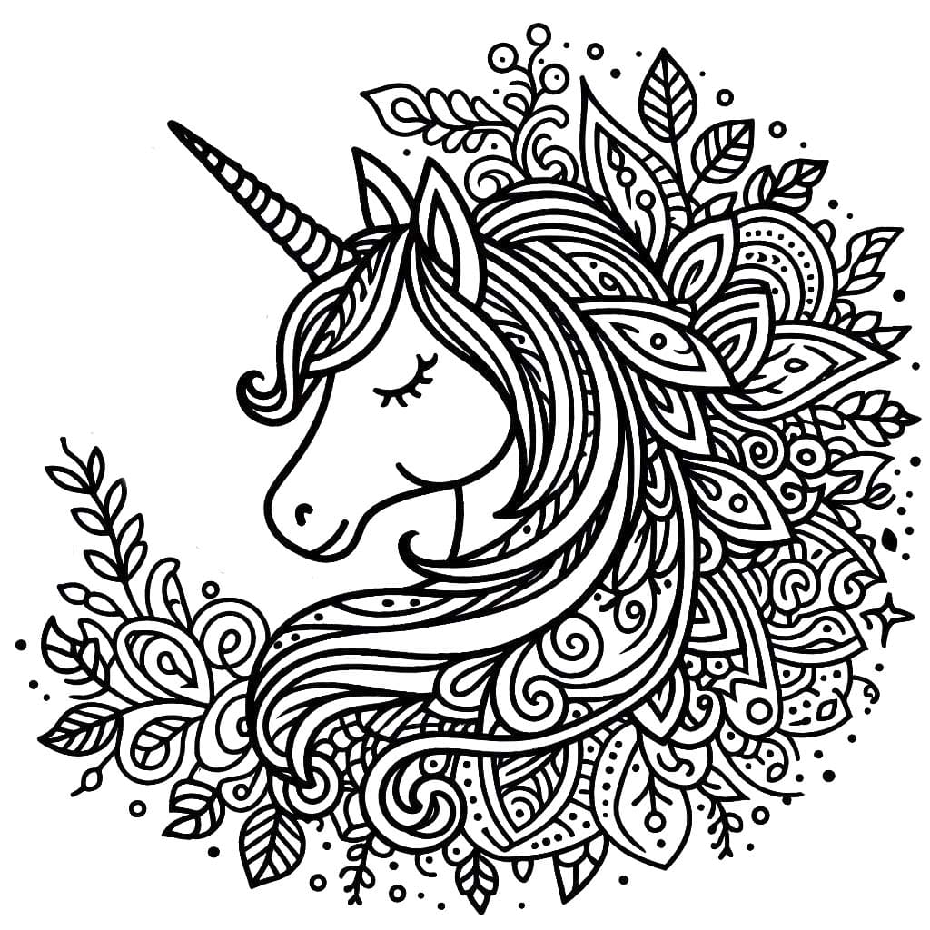 Mandala Licorne Pour Les Enfants De 3 An coloring page