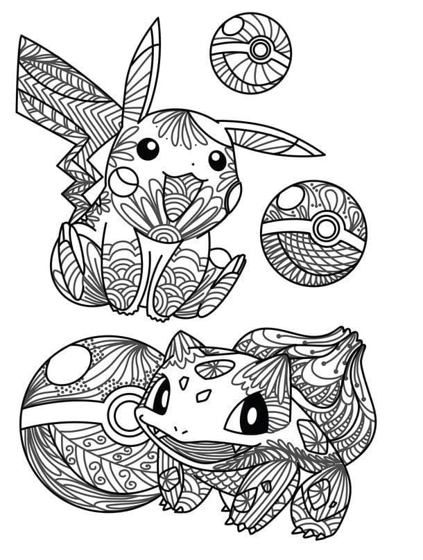 Coloriage Mandala Pokemon 1