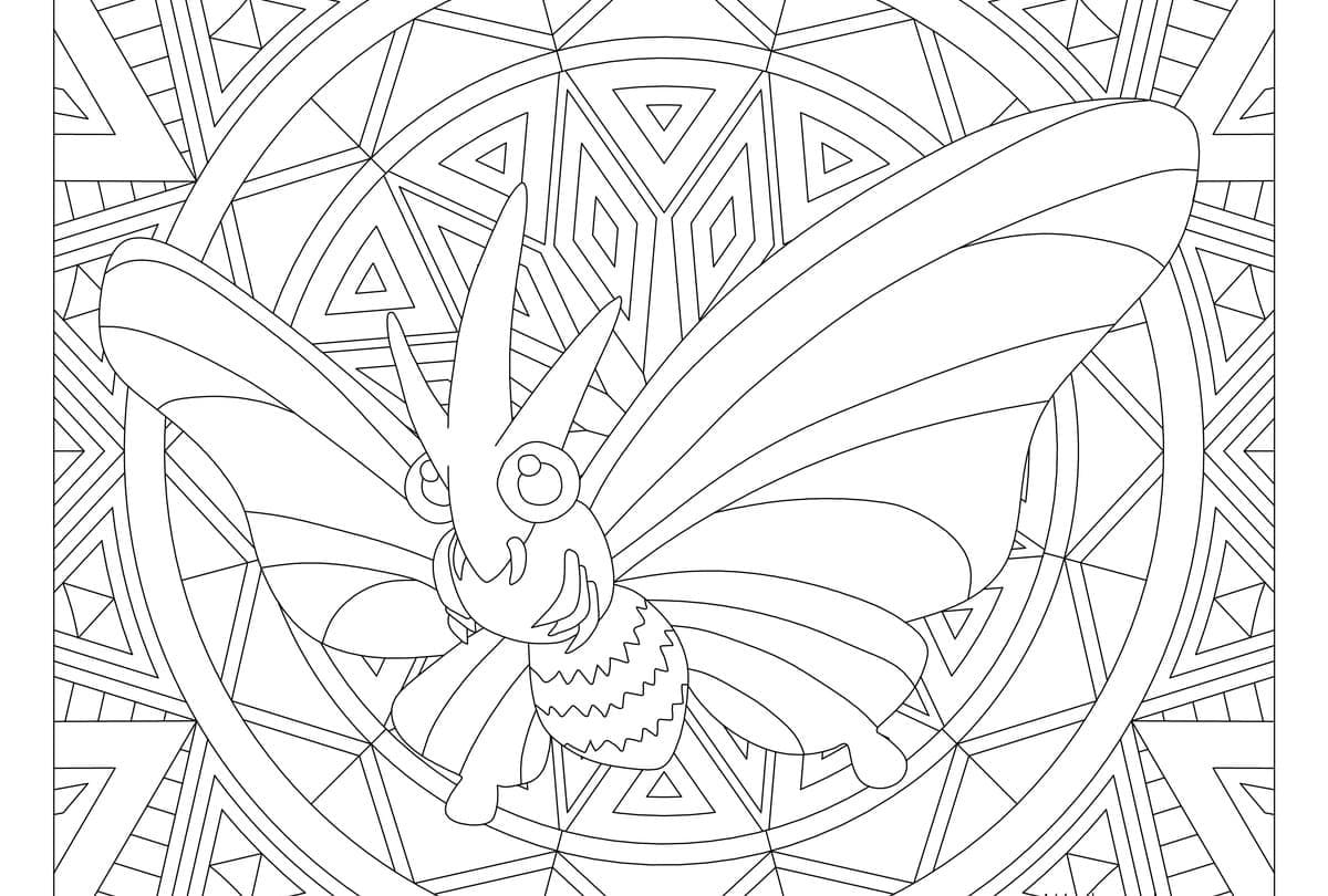 Mandala Pokemon Aéromite coloring page