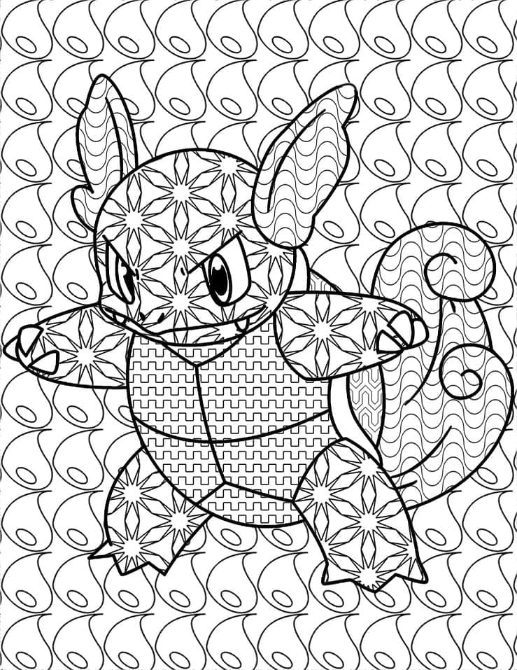 Mandala Pokemon Carabaffe coloring page