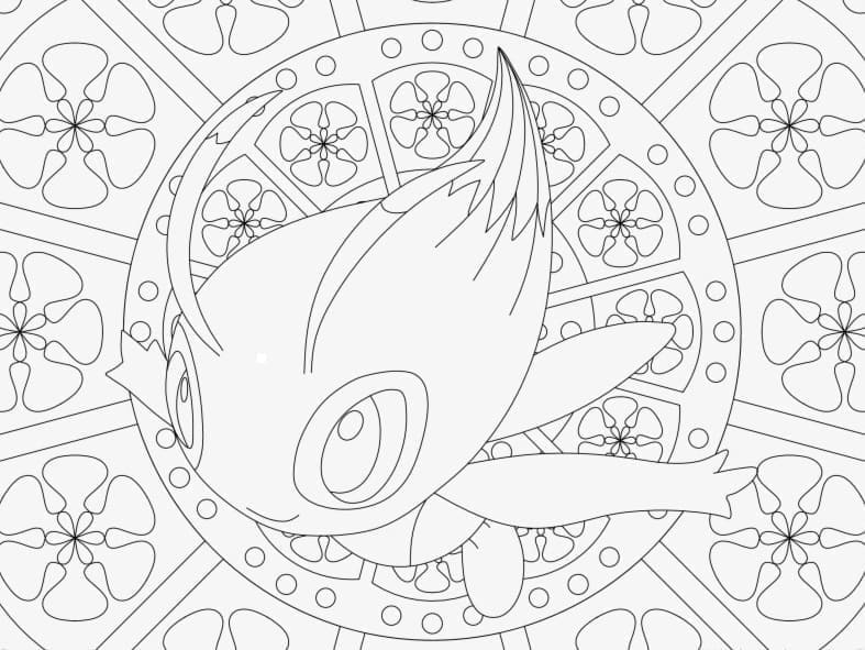 Mandala Pokemon Celebi coloring page