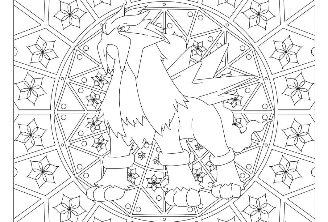 Mandala Pokemon Entei coloring page