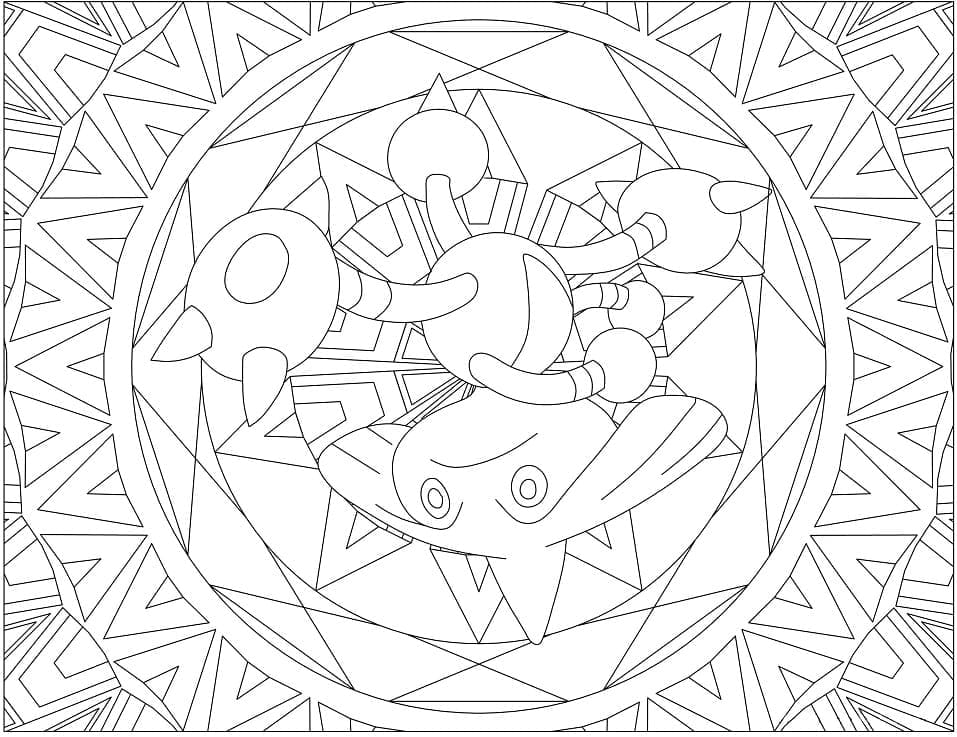 Mandala Pokemon Kapoera coloring page