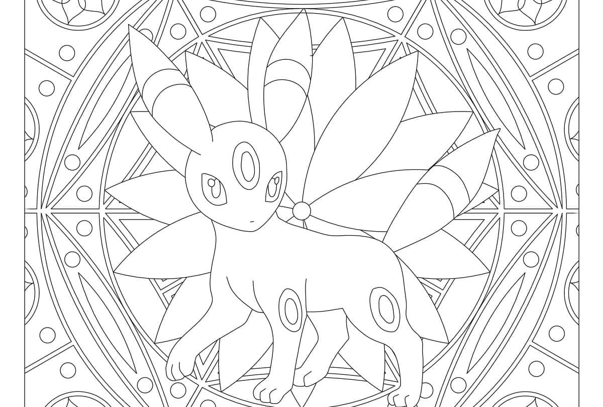 Mandala Pokemon Noctali coloring page