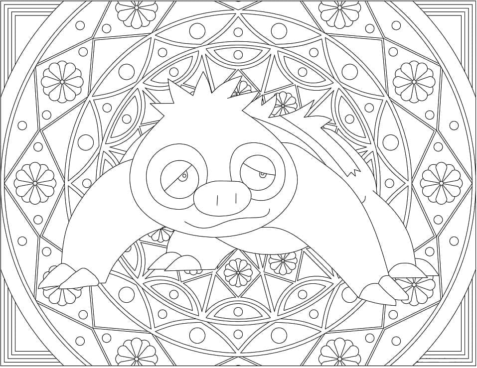 Mandala Pokemon Parecool coloring page