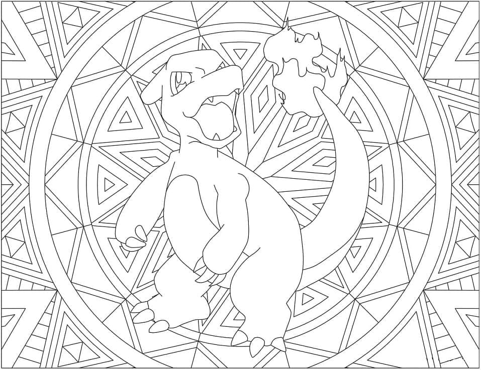 Mandala Pokemon Reptincel coloring page
