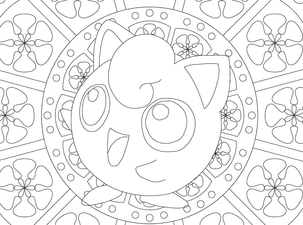Mandala Pokemon Rondoudou coloring page