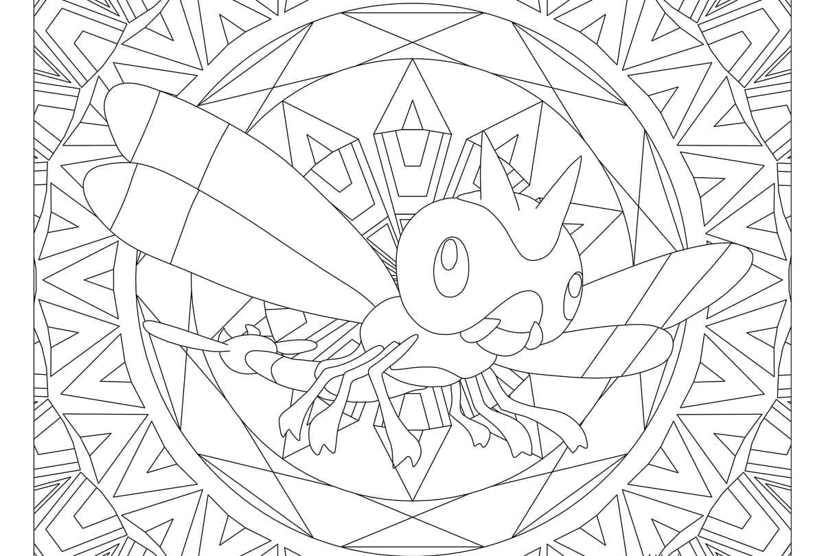 Coloriage Mandala Pokemon Yanma