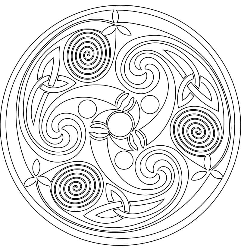 Coloriage Mandala Spirale Celtique