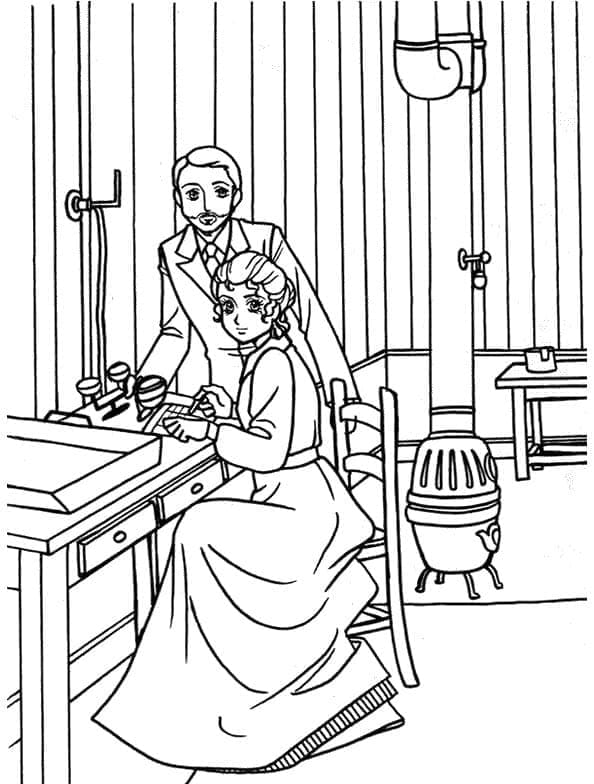 Marie Curie (3) coloring page