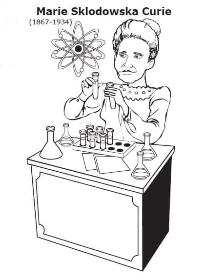 Marie Curie (4) coloring page
