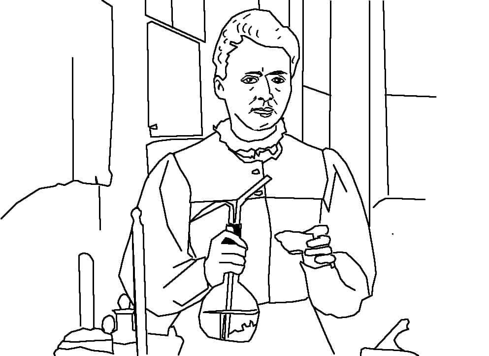Marie Curie (5) coloring page