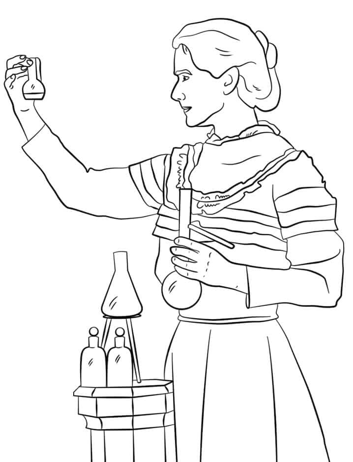 Marie Curie (6) coloring page