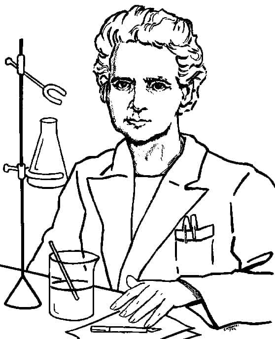 Marie Curie (8) coloring page