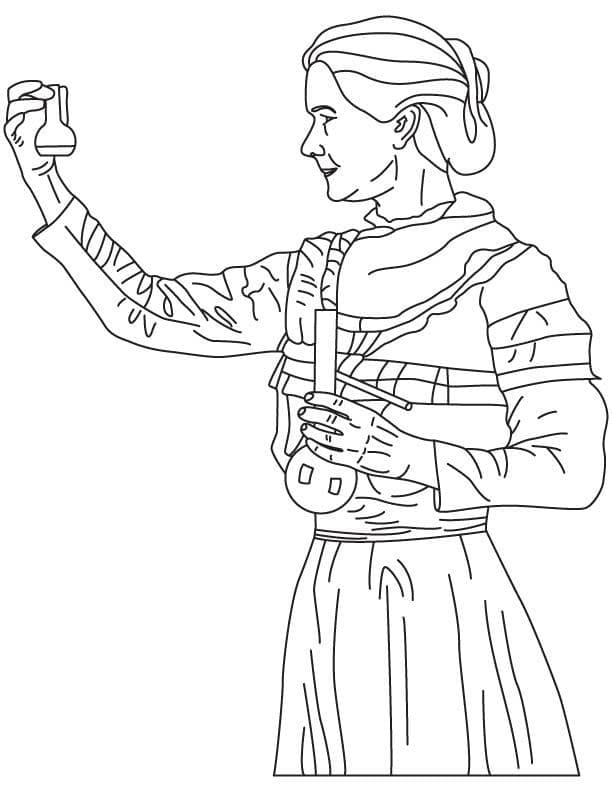 Marie Curie (9) coloring page