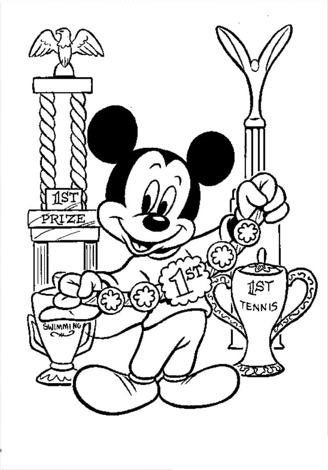 Coloriage Mickey Mouse avec le Premier Prix