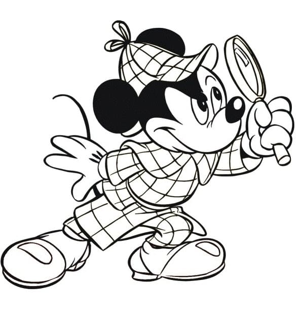 Coloriage Mickey Mouse le détective