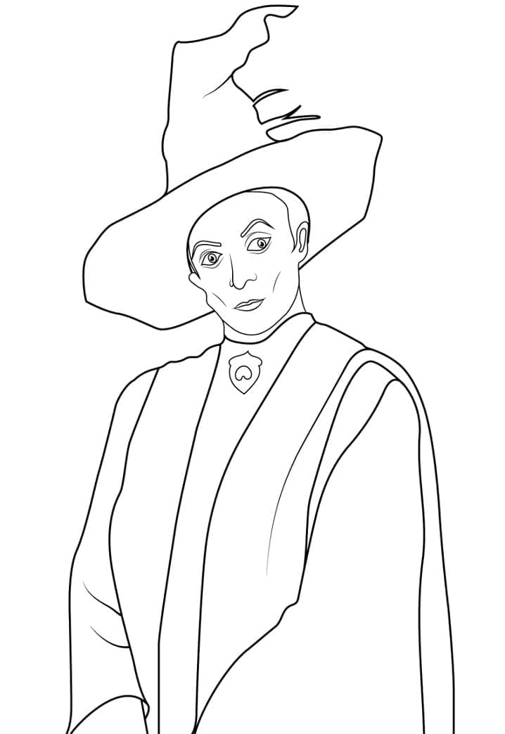 Coloriage Minerva McGonagall de Harry Potter